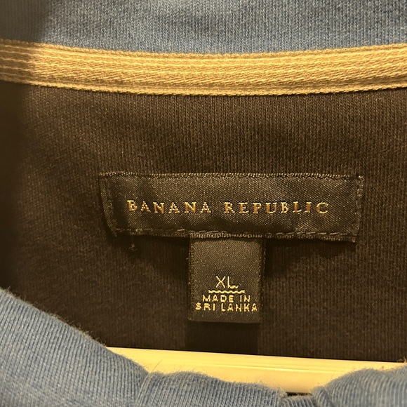 Men’s Banana Republic Shirt XL Blue Quarter Button Up - Picture 4 of 9